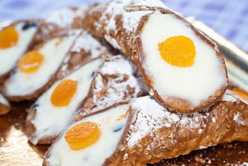 Sicilian cannoli. typical sicilian sweet