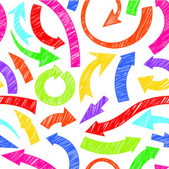 Seamless scribble arrows background