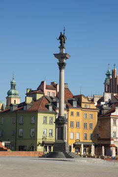 King Sigismund column (erected in 1644) on castle square, Warsaw