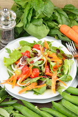 piatto di insalata mista verticale