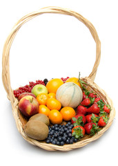 Basket with different fruits
