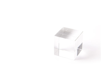 paperweight of a transparent cube