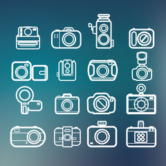 Camera icons of abstract blur backgrounds, vector eps10