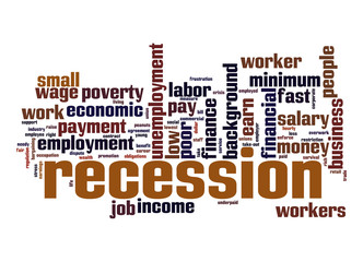 Fototapeta premium Recession word cloud