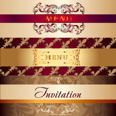 Collection of vector menu cards in vintage