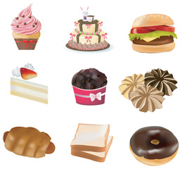 Bakery and fast food collection set, create by vector