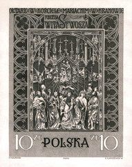 wit stwosz masterpiece on vintage Polish postage stamp