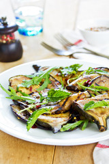 Grilled Aubergine salad with Rocket