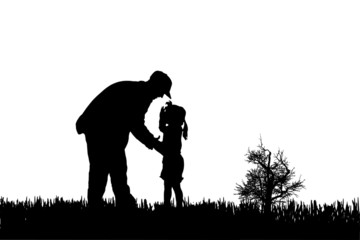 Vector silhouette of family.