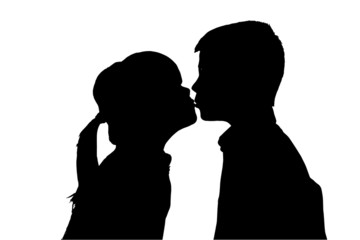 Vector silhouette of children.