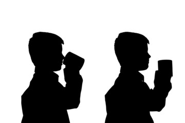 Vector silhouette of boy.