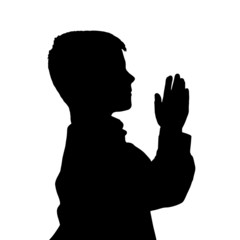 Vector silhouette of boy.