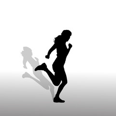 Vector silhouette of a woman.