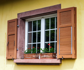 Renovated pvc windows in old village house