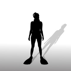 Vector silhouette of a woman.