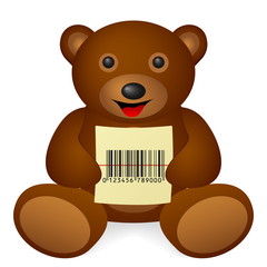 Teddy bear bar code on a white background. Vector illustration.