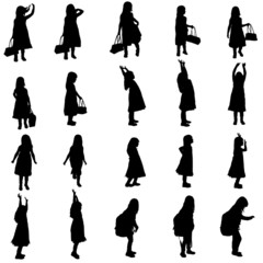 Vector silhouette of girl.