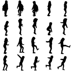 Vector silhouette of girl.