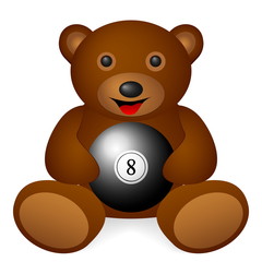 Teddy bear billiards ball