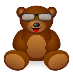Teddy bear glasses on a white background. Vector illustration.