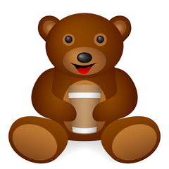 Teddy bear paper coffee cup