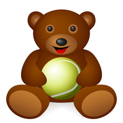Teddy bear tennis ball