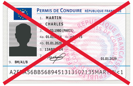 Retrait du permis de conduire. Sanction p&eacute;nale. Nouveau mod&egrave;le.