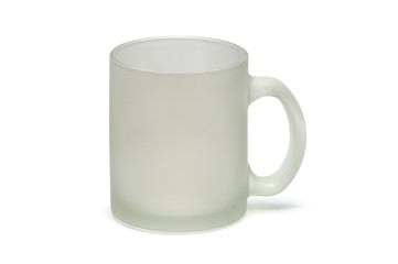 Matt glass mug isolated on white background