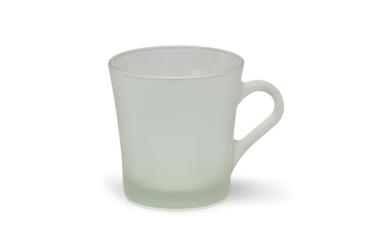 Matt glass mug isolated on white background