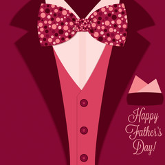 Father's Day bow tie tuxedo card in vector format.