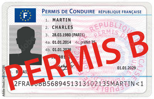 "Permis De Conduire. Nouveau Modèle. Permis B." Photo Libre De Droits ...