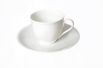 coffee cup over white background