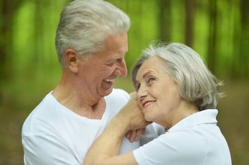 Senior couple walking