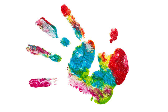 Colorful hand painted isolated