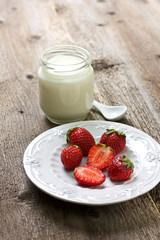 strawberries and yogurt