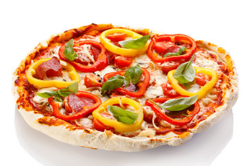 Pizza on white background