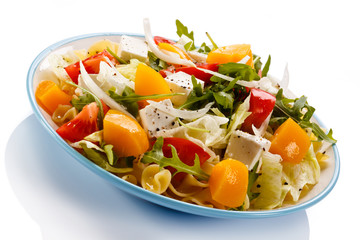 Pasta with feta cheese and vegetables