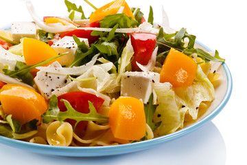 Pasta with feta cheese and vegetables