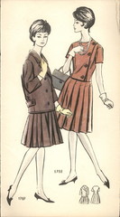 Fototapeta na wymiar Poland, circa 1961: vintage fashion illustration