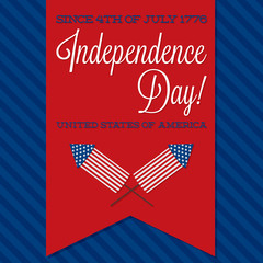 Retro ribbon Independence Day card in vector format.