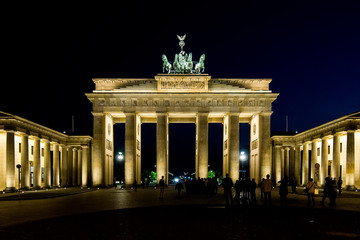 Brandeburg gate by night in Berlin