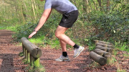 Young man doing push up 