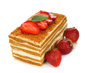 Cake with strawberries