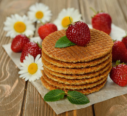 waffles with strawberries