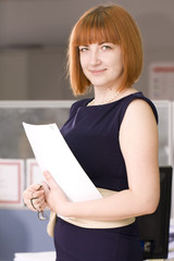 The young business woman at office