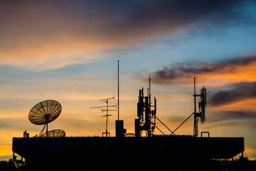Satellite dish and Telecom tower