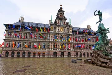 Foto op Plexiglas Stadhuis - Antwerp Town Hall © eyewave