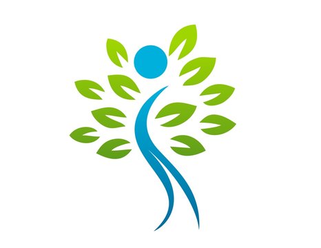 people tree logo symbol, nature health life icon design