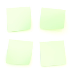 Four bent sticker paper notes