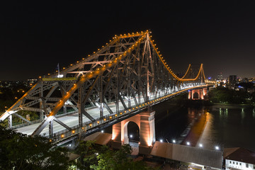 Brisbane Story Bridge by night - obrazy, fototapety, plakaty